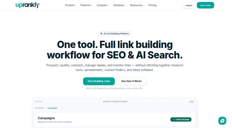 Uprankly LinkBuilderPro's own site