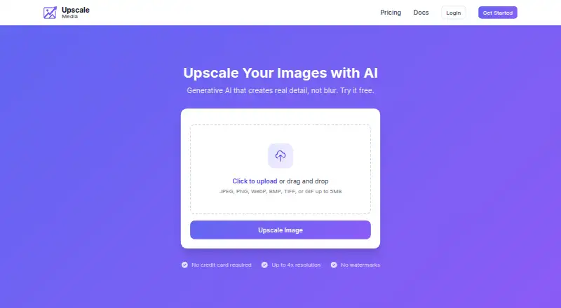 Upscale Media AI's own site