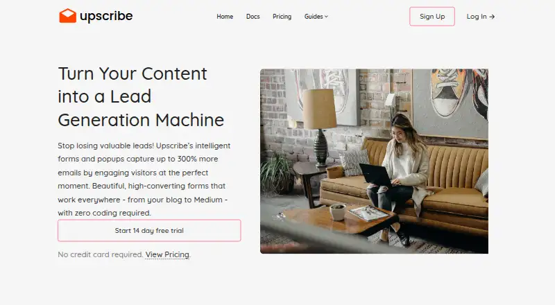 Upscribe's own site