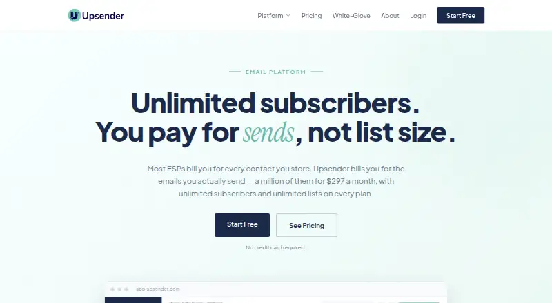 Upsender's own site