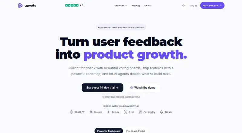Upvoty's own site