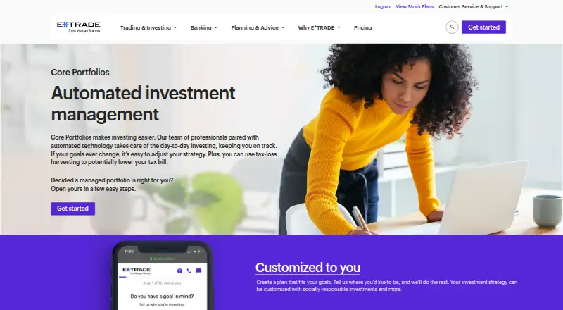 E*TRADE Core Portfolios's own site