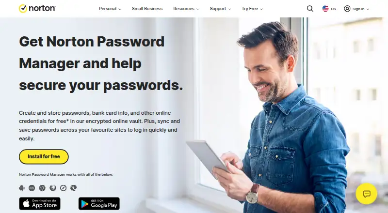 Norton Password Manager's own site