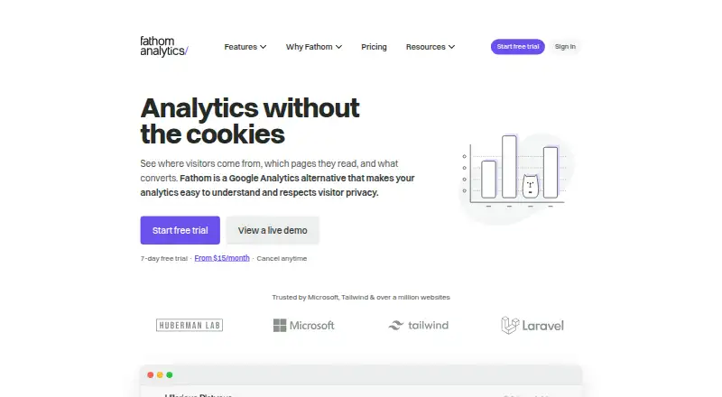Fathom Analytics's own site