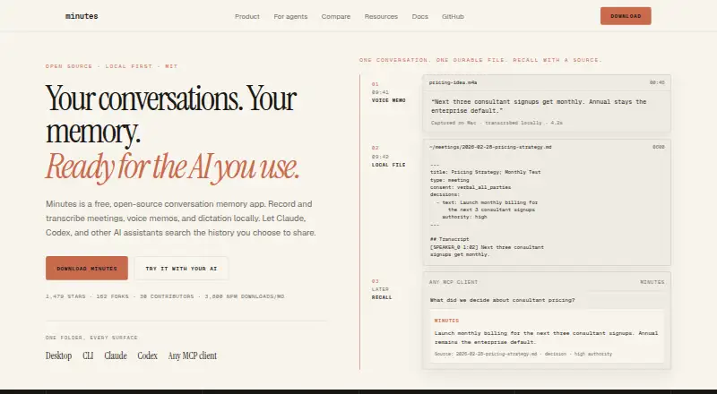 Minutes's own site