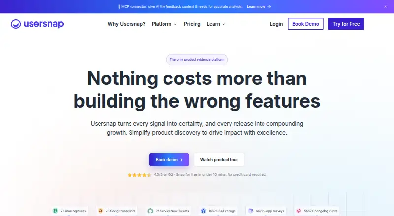 Usersnap's own site