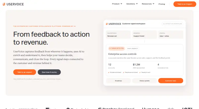 UserVoice's own site
