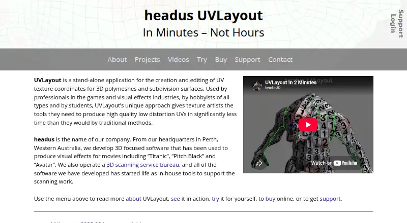 UVLayout's own site