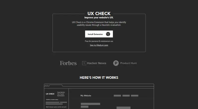 UX Check's own site