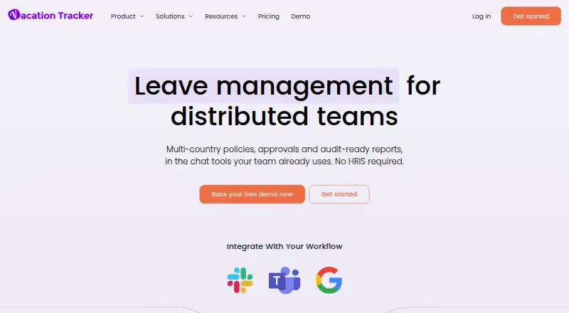 Vacation Tracker's own site