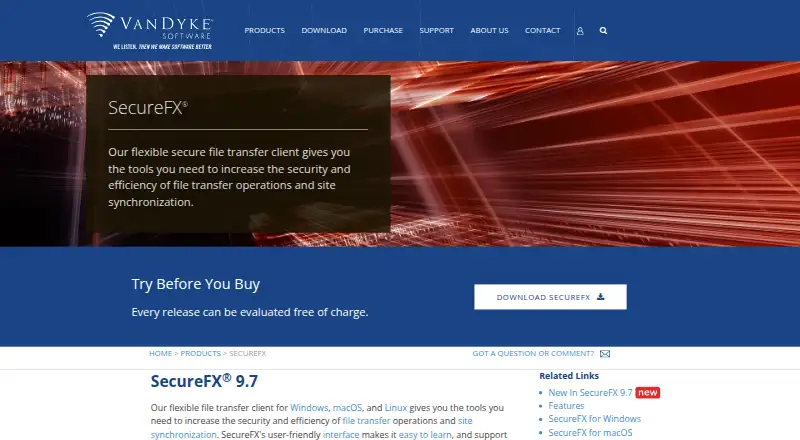 SecureFX's own site