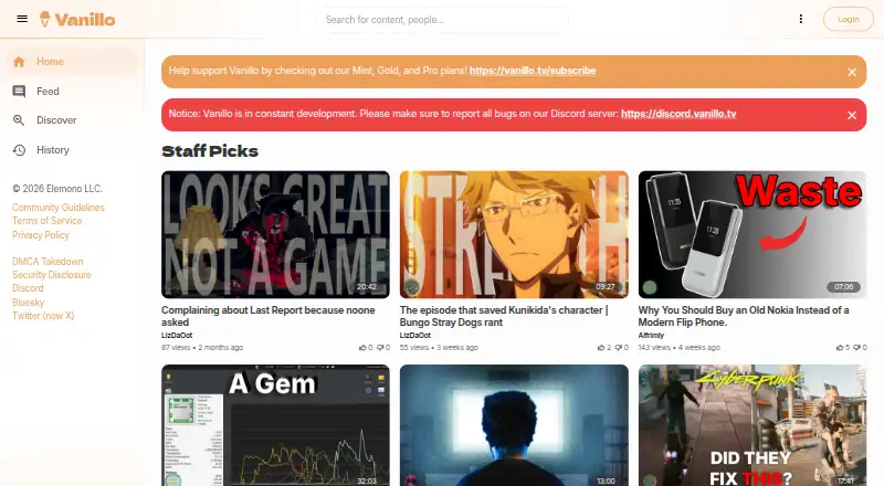 Vanillo's own site