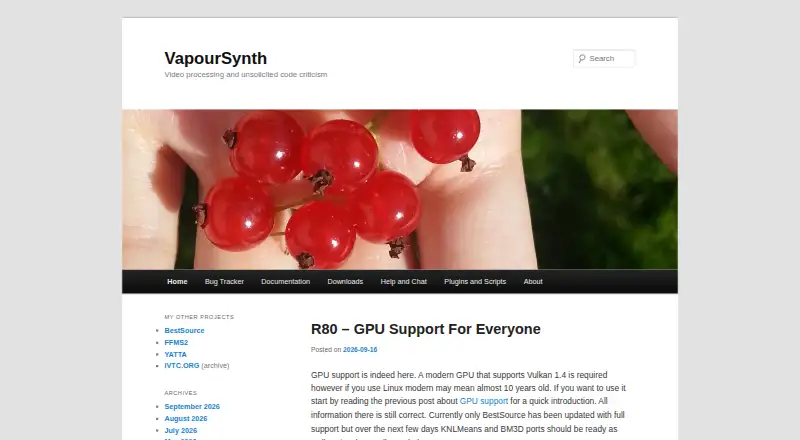 VapourSynth's own site