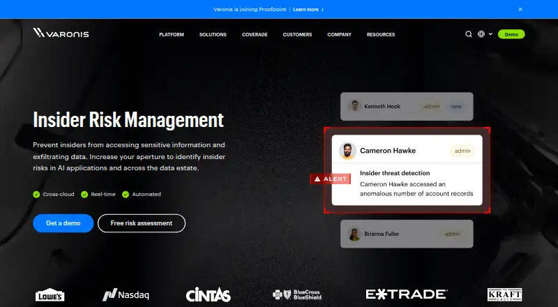 Varonis Insider Risk Management's own site