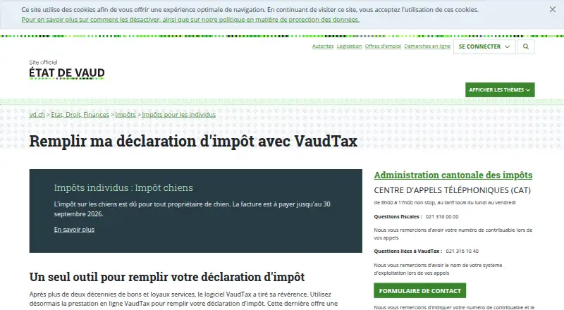 VaudTax's own site