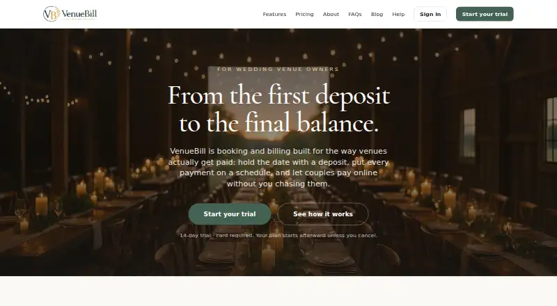 VenueBill's own site