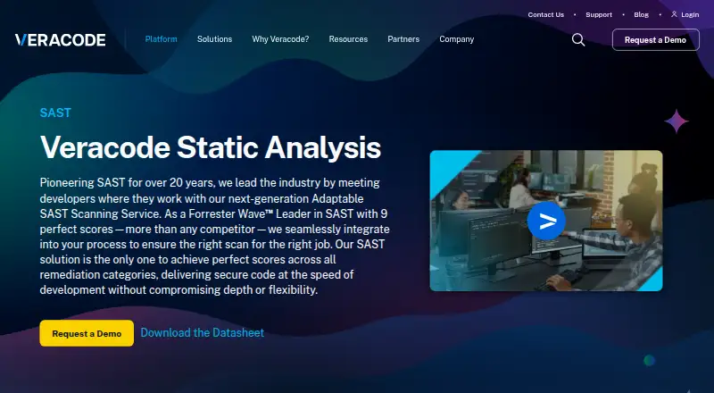Veracode Static Analysis's own site