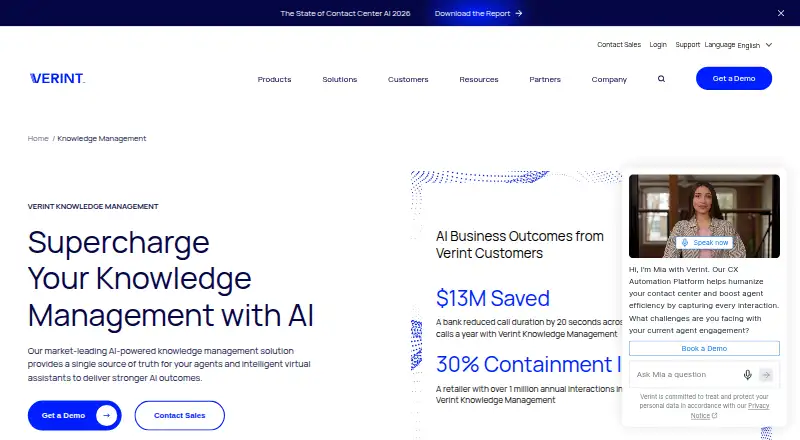 Verint Knowledge Management's own site