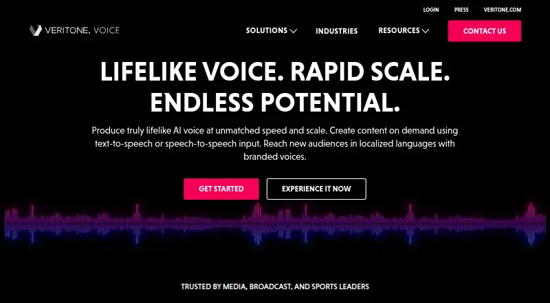 Veritone Voice's own site