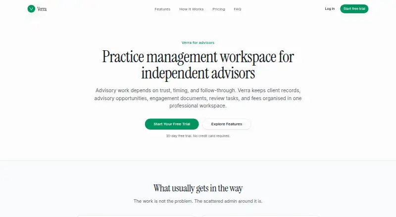 Verra for Advisors's own site