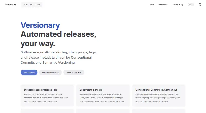 Versionary's own site