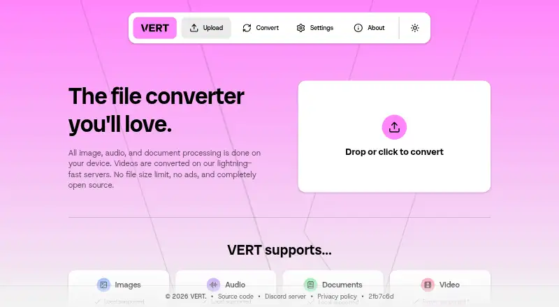 VERT.sh's own site