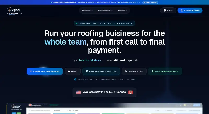 Vertex CRM's own site