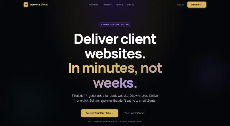 VibeNote.Studio's own site