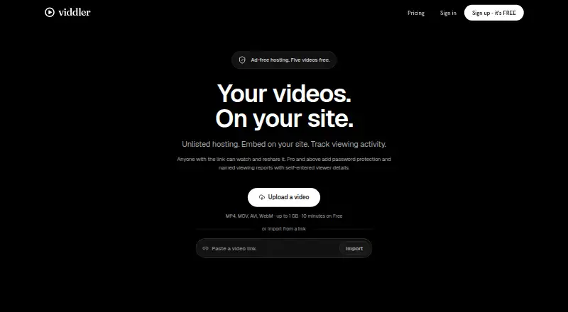 Viddler's own site