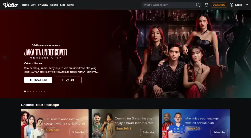 Vidio's own site