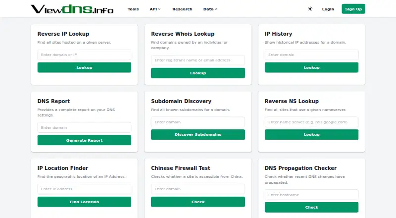 ViewDNS.info's own site