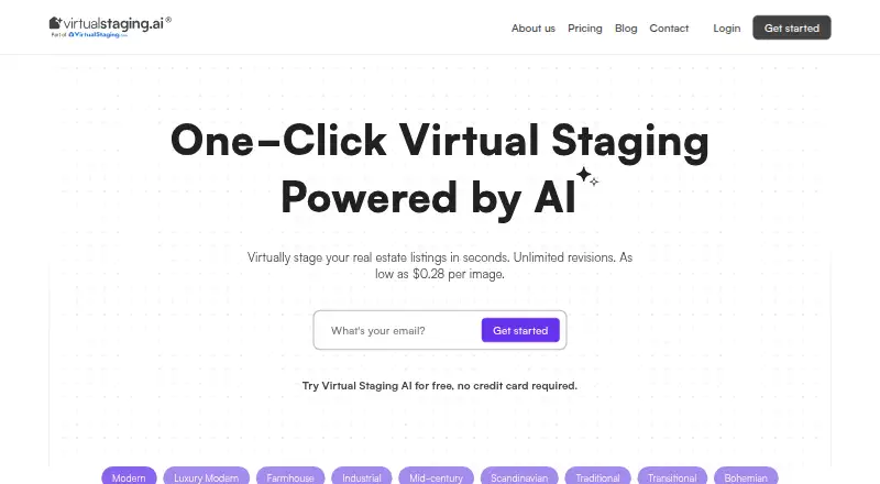 Virtual Staging AI's own site