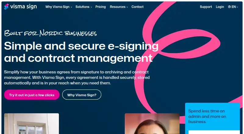Visma Sign's own site