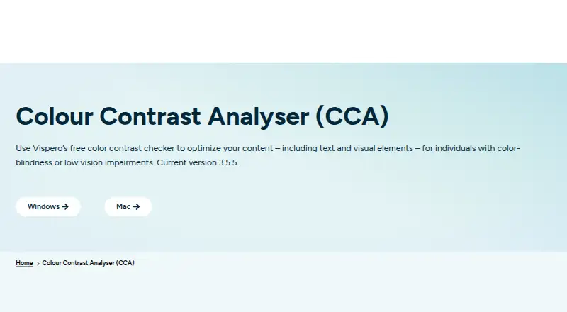 Colour Contrast Analyser's own site