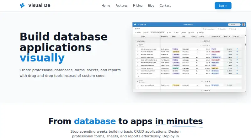 Visual DB's own site