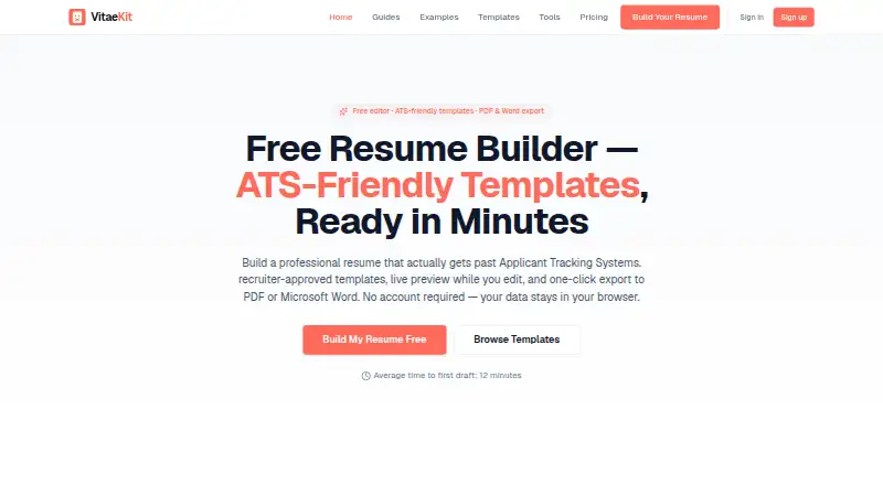 VitaeKit's own site