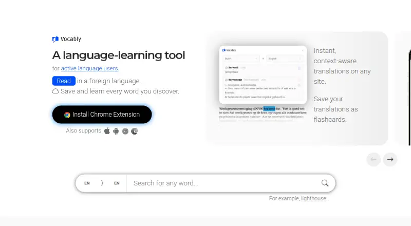Vocably's own site