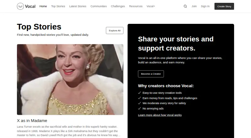 Vocal's own site