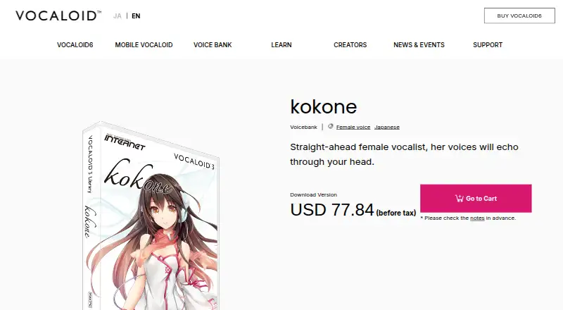 VOCALOID3 Library kokone's own site