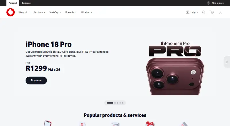 Vodacom Email's own site