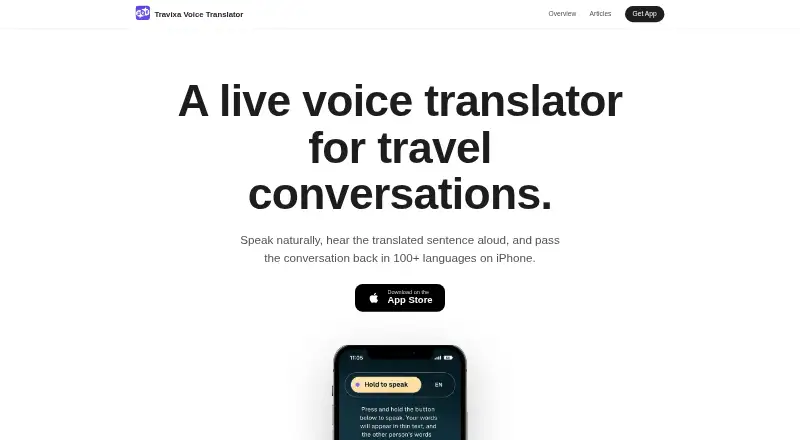 Travixa Voice Translator's own site