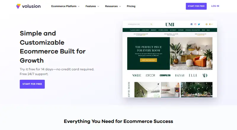 Volusion's own site