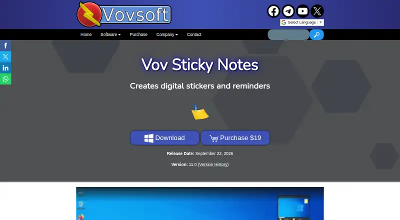 Vov Sticky Notes's own site