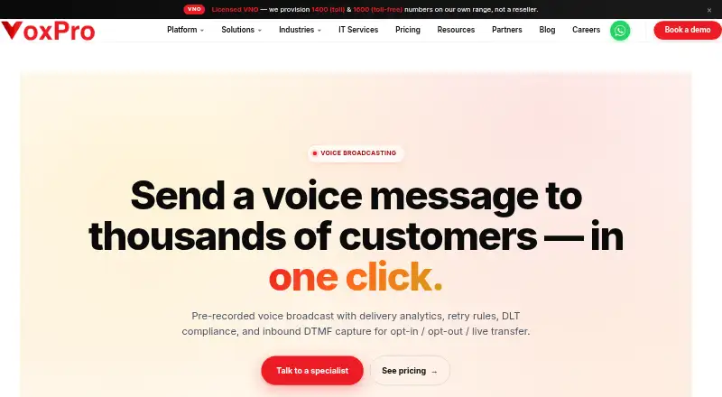VoxPro Voice Broadcasting's own site