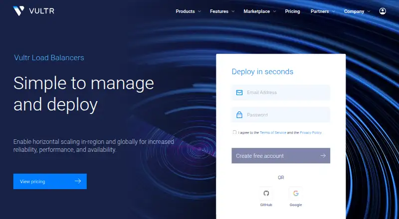 Vultr Load Balancer's own site