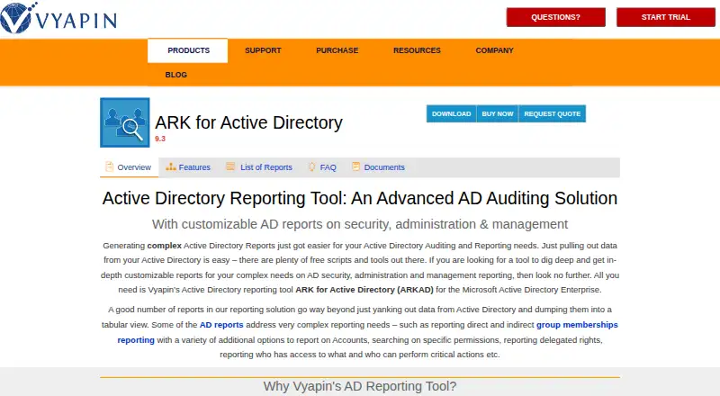 ARK for Active Directory's own site