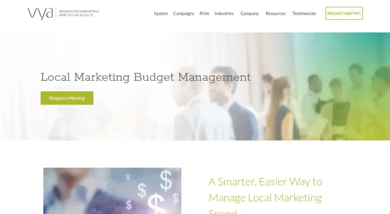 Vya Local Marketing Budget Management's own site