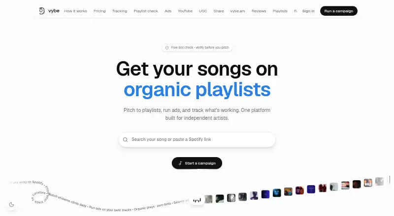 Vybe's own site