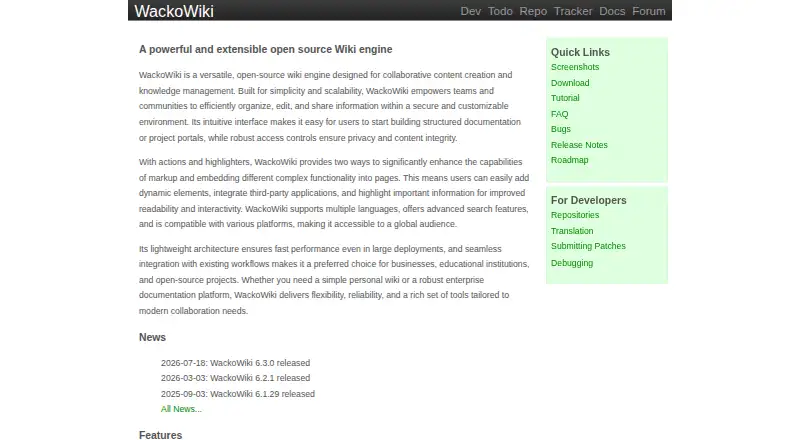 WackoWiki's own site