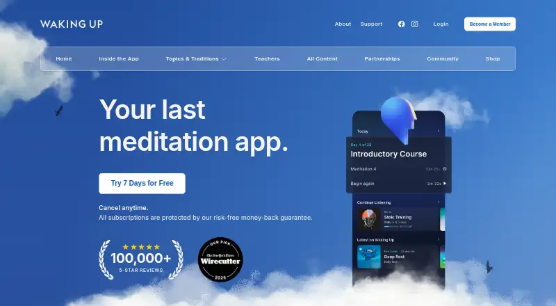 Waking Up's own site